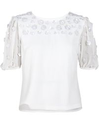 Rose & Nancy - Morena Ivory Hand Embellished Top - Lyst