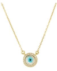 LÁTELITA London - Evil Eye Mother Of Pearl Necklace Cz - Lyst