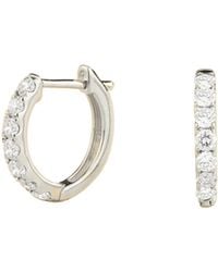 Juvetti - Stacy Diamond Huggie Hoop Earrings - Lyst