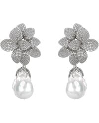 LÁTELITA London - Amaryllis Flower Baroque Pearl Drop Earrings - Lyst