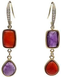 Farra - Agate And Amethyst Color Matching Dangle Earrings - Lyst