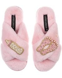 Laines London - Classic Laines Slippers With New Baby Girl Brooches - Lyst