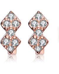Genevive Jewelry - Rose-plated Sterling Silver Cubic Zirconia Kids Mini Hoop Earrings - Lyst