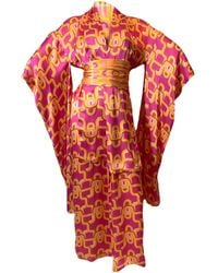 Julia Clancey - Olympia Sorbet & Lydy Lilac Reversible Silk Kimono - Lyst