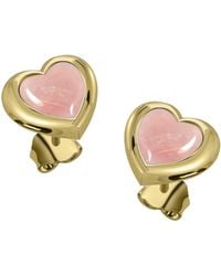 Lunaya Jewelry - Rose Quartz Heart Studs - Lyst