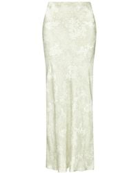 Lily Rou - Neutrals Coral Midi Silk Slip Skirt - Lyst