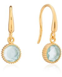 Auree - Barcelona March Birthstone Hook Earrings Blue Topaz - Lyst