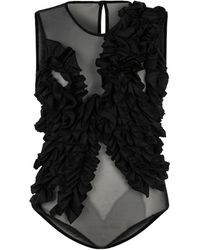 Nocturne - Tulle Body With Ruffle Detail - Lyst