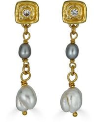 Loni Paul Jewelry - Two Tone Rice Baroque Earring - Lyst