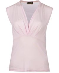 Conquista - Rose Semi Sheer Tie Detail Top - Lyst