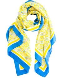 Evelyn & Kate - Elegant All Silk Scarf, Double Lemon With Marigold Pattern - Lyst