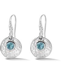 Dower & Hall - Hammered Disc & Topaz Array Drop Earrings - Lyst