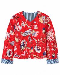 Yumi' - Boho Print Cotton Reversible Quilted Jacket - Lyst