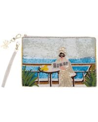 Laines London - Riviera Summer Retreat Hand Beaded Clutch - Lyst