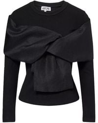 Amy Lynn - Helena Long Sleeve Top With Organza Bow Detail - Lyst