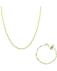 Spero London - Twisted Beaded Sterling Italian Chain Necklace & Bracelet Set - Lyst