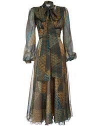 Sofia Tsereteli - Silk Dress With Scarf - Lyst