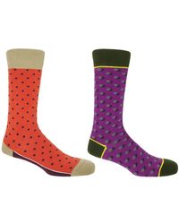 Peper Harow - Made in England - Pin Polka & Disruption Socks 2 Pack - Lyst