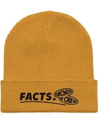 Anchor and Crew - Mustard Facts Gen. Organic Cotton Embroidered Beanie - Lyst