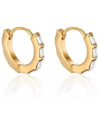Evie Jewelry - Undefeated Crystal Waterproof Hoop Earrings - Lyst