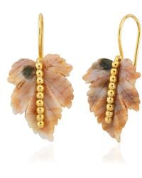Milou Jewelry - Agate Leaf Earrings - Lyst