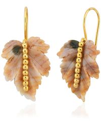 Milou Jewelry - Agate Leaf Earrings - Lyst