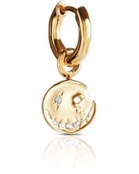 Kasun - Smile Hoop Earrings – December – Tanzanite – Plated - Lyst