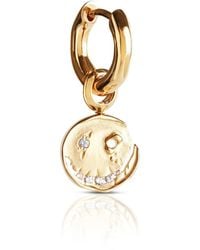 Kasun - Smile Hoop Earrings – December – Tanzanite – Plated - Lyst