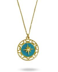 LINYA JEWELLERY - Enamel Pole Star Necklace - Lyst