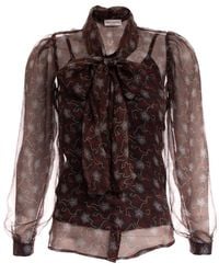 Sofia Tsereteli - Chocolate Patterned Silk Shirt - Lyst