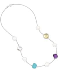 Dower & Hall - Candy Gemstone & Baroque Pearl Pebble Necklace In - Lyst