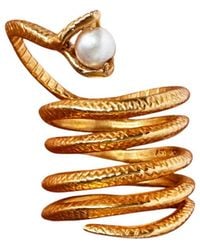 Aki Roc Jewelry - The Five-Coiled Snake Ring With Japanese Akoya Sea Pearl - Lyst