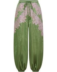 Amy Lynn - Emmie Lace-Detail Satin Balloon Trousers - Lyst