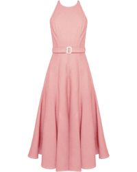 UNDRESS - Ode Pastel Pink Denim Midi Cocktail Dress - Lyst
