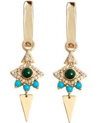 Zohreh - Limited Edition Malachite Eye Hoop Earrings 9K - Lyst