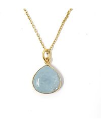 Harfi - Vermeil Plated Aquamarine March Birthstone Necklace - Lyst