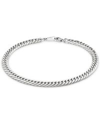 7879 - Platinum Diamond Cut Double Curb Chain Bracelet - Lyst