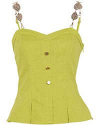 Zetaye - Celeste Linen Cotton Chain Top - Lyst