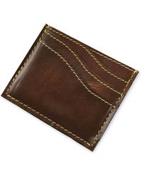 VIDA VIDA - Tan Leather Wave Card Holder With Contrast Stitch - Lyst