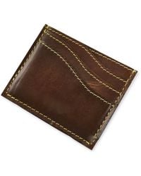 VIDA VIDA - Tan Leather Wave Card Holder With Contrast Stitch - Lyst