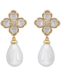 LÁTELITA London - Flower Clover Pearl Drop Earrings Mother Of Pearl - Lyst