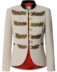 The Extreme Collection - Neutrals Embroidered Blazer Renata Love - Lyst
