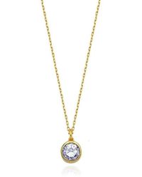 LINYA JEWELLERY - Cosmic Chain Zodiac Necklace Lilac Birthstone - Lyst