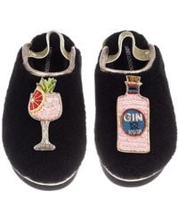Laines London - Flatform Cloud Closed Toe Slippers With Rosa & Grapefruit Gin Brooches - Lyst