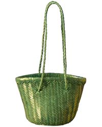 Rimini - Zigzag Woven Leather Bucket Bag In Small Size 'alessandra' - Lyst