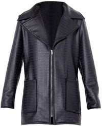 Metamorph - Croc-Effect Faux Suede Jacket - Lyst