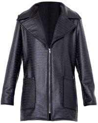 Metamorph - Croc-Effect Faux Suede Jacket - Lyst