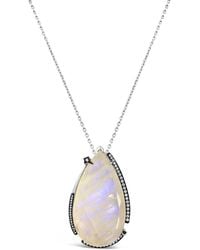 SALLY SKOUFIS - Surrender Necklace With Natural Diamond & Moonstone - Lyst
