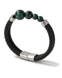 Yieon - Aurora Lacquered Sandalwood Bead & Leather Bracelet - Lyst