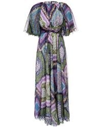 Sofia Tsereteli - Short Sleeve Silk Dress - Lyst